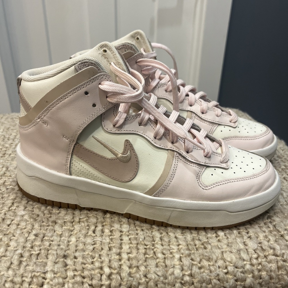 Nike Dunk High Up Sail Pink Oxford‎ White Sneakers Women's Size 10 DH3718-102